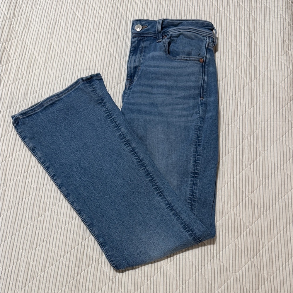 American Eagle Outfitters Straight Leg Mid-Blue Jeans